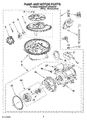 PUMP AND MOTOR PARTS Diagram and Parts List for IUD8000RS7  Whirlpool Dishwasher