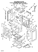 CHASSIS PARTS Diagram and Parts List for SF196LEMQ1  Whirlpool Range