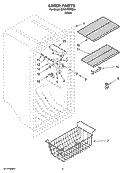 LINER PARTS Diagram and Parts List for EV161NZRQ04  Whirlpool Freezer