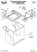 TOP AND CABINET PARTS Diagram and Parts List for LSQ9650PG1  Whirlpool Washer