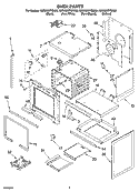 OVEN PARTS Diagram and Parts List for KERK807PBB00  KitchenAid Range