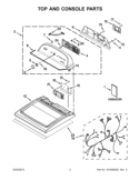 TOP AND CONSOLE PARTS Diagram and Parts List for YWED5700AC1  Whirlpool Dryer
