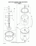 AGITATOR, BASKET AND TUB PARTS Diagram and Parts List for 7MWT96710WM0  Whirlpool Washer