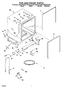 TUB AND FRAME Diagram and Parts List for KUDS01FLBS0  Whirlpool Dishwasher