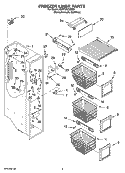 FREEZER LINER PARTS Diagram and Parts List for KSRY25CVMS01  KitchenAid Refrigerator
