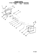 DOOR PARTS Diagram and Parts List for YKHMS2050SB0  KitchenAid Microwave