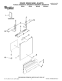 DOOR AND PANEL PARTS Diagram and Parts List for WDF530PAYB1  Whirlpool Dishwasher