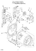 BULKHEAD Diagram and Parts List for LGT6638DZ1  Whirlpool Dryer