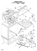 LINER Diagram and Parts List for ET1MTMXKQ01  Whirlpool Refrigerator