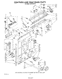 CONTROLS AND REAR PANEL Diagram and Parts List for LA6500XSW0  Whirlpool Washer