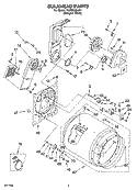 BULKHEAD PARTS Diagram and Parts List for YLER5635JQ1  Whirlpool Dryer