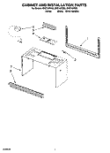 CABINET AND INSTALLATION PARTS Diagram and Parts List for MHE16XSQ0  Roper Microwave