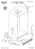 CABINET Diagram and Parts List for 8ED22PQXDN02  Whirlpool Refrigerator