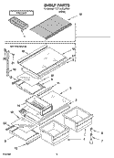 SHELF PARTS, OPTIONAL PARTS Diagram and Parts List for YET18JKXJW00  Whirlpool Refrigerator