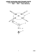 LOWER WASHARM AND STRAINER PARTS Diagram and Parts List for KUDP01ILBS3  KitchenAid Dishwasher