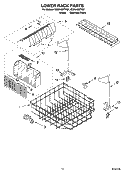 LOWER RACK PARTS Diagram and Parts List for GU2548XTPS1  Whirlpool Dishwasher