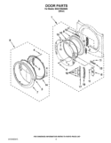 DOOR PARTS Diagram and Parts List for BSG17B6ANA0  Whirlpool Dryer