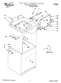TOP AND CABINET, LITERATURE Diagram and Parts List for 3RLSQ8000JQ0  Whirlpool Washer