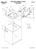 TOP AND CABINET, LITERATURE Diagram and Parts List for LSB6400KQ0  Whirlpool Washer