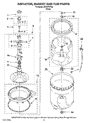 AGITATOR, BASKET AND TUB PARTS Diagram and Parts List for NTW5700TQ0  Whirlpool Washer