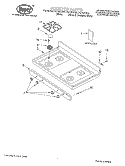 COOKTOP, LITERATURE Diagram and Parts List for FGP337HQ0  Roper Range