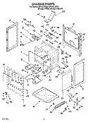 CHASSIS PARTS Diagram and Parts List for GR458LXMT0  Whirlpool Range