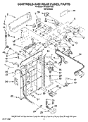 CONTROLS AND REAR PANEL PARTS Diagram and Parts List for MTW5821TW0  Whirlpool Washer