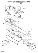 MOTOR AND ICE CONTAINER PARTS Diagram and Parts List for RS22CFXTQ00  Roper Refrigerator
