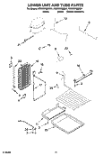 LOWER UNIT AND TUBE PARTS Diagram and Parts List for KSSO36QMB01  KitchenAid Refrigerator