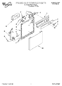 FRAME AND CONSOLE Diagram and Parts List for DU801DWGQ0  Whirlpool Dishwasher