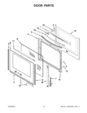 DOOR PARTS Diagram and Parts List for YWFE540H0BS0  Whirlpool Range