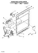 DOOR AND LATCH PARTS Diagram and Parts List for KUDS03CTSS3  KitchenAid Dishwasher