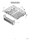 LOWER RACK Diagram and Parts List for KUDM220T3  KitchenAid Dishwasher