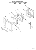 OVEN DOOR Diagram and Parts List for KEBS207DWH12  KitchenAid Wall Oven