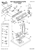 TOP AND CONSOLE PARTS Diagram and Parts List for 4PLGC8647JT2  Whirlpool Dryer