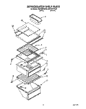 REFRIGERATOR SHELF Diagram and Parts List for RS22ARXXW00  Roper Refrigerator
