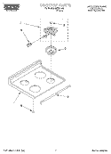 COOKTOP Diagram and Parts List for REE31300  Roper Range