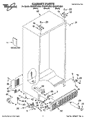 CABINET PARTS Diagram and Parts List for GD25FFCHT00  Whirlpool Refrigerator