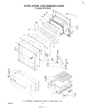 OVEN DOOR AND BROILER Diagram and Parts List for SF333PEKT0  Whirlpool Range