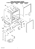 TUB AND FRAME PARTS Diagram and Parts List for KUDP02SRWH4  KitchenAid Dishwasher