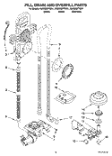 FILL, DRAIN AND OVERFILL PARTS Diagram and Parts List for KUDM03FTBL1  KitchenAid Dishwasher