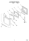 OVEN DOOR Diagram and Parts List for KEBS247DBL11  KitchenAid Wall Oven