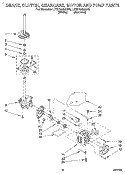 BRAKE, CLUTCH, GEARCASE, MOTOR AND PUMP Diagram and Parts List for LTG7245AN0  Whirlpool Washer Dryer Combo