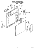 INNER DOOR PARTS Diagram and Parts List for DU948PWPB0  Whirlpool Dishwasher