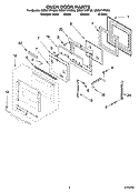 OVEN DOOR PARTS Diagram and Parts List for GBS277PRB00  Whirlpool Wall Oven
