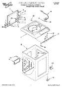 TOP AND CABINET Diagram and Parts List for LCR5232DQ0  Whirlpool Washer
