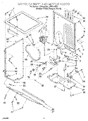 DRYER CABINET AND MOTOR Diagram and Parts List for LTE6234DQ1  Whirlpool Washer Dryer Combo