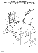 DISPENSER FRONT PARTS Diagram and Parts List for KSRU25CRBL00  KitchenAid Refrigerator