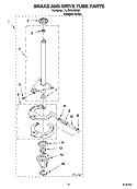 BRAKE AND DRIVE TUBE PARTS Diagram and Parts List for YLTE5243DQ5  Whirlpool Washer Dryer Combo