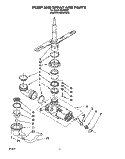 PUMP AND SPRAY ARM Diagram and Parts List for WU4300B1  Roper Dishwasher